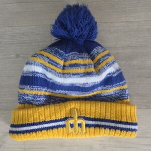Mariners New Era Blue and Yellow Striped Beanie